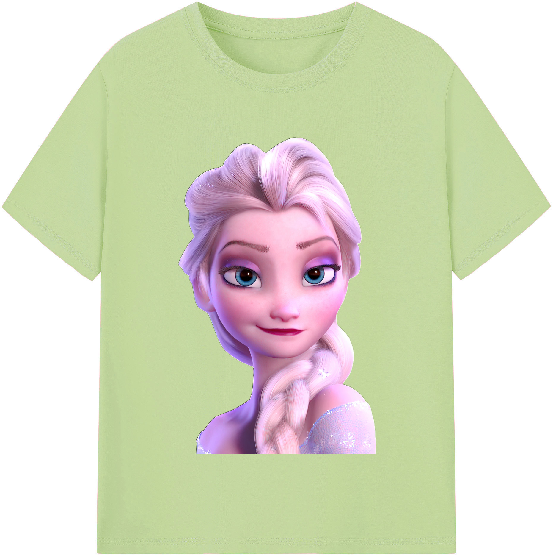 （画像用） アナと雪の女王 アンナ エルサ Frozen Anna Elsa 綿100％半袖Tシャツ（フロントプリント）
